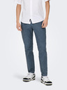 ONLY & SONS Modré pánske chino nohavice s plátnom ONLY & SONS Mark
