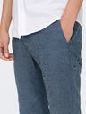 ONLY & SONS Modré pánske chino nohavice s plátnom ONLY & SONS Mark