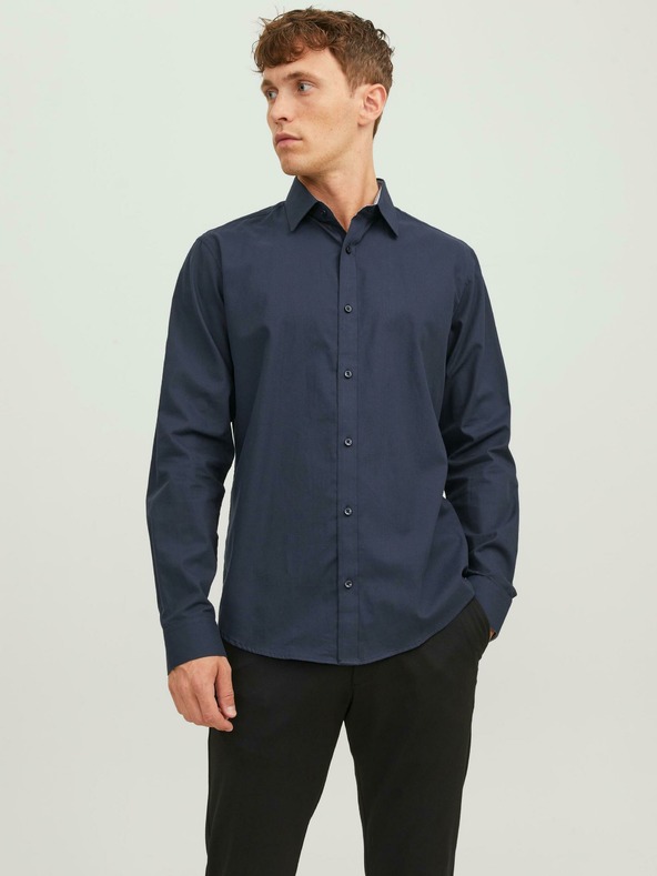 Jack & Jones Tmavomodrá pánska košeľa Jack & Jones Label