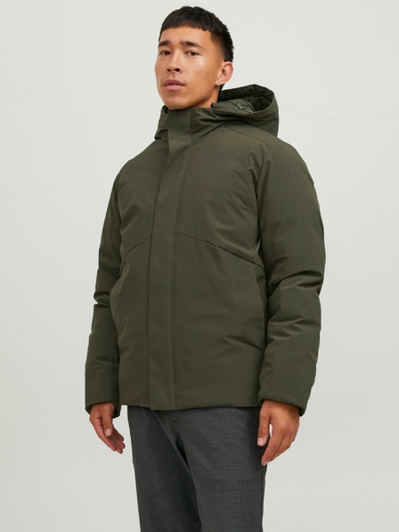Jack & Jones Pánska zimná bunda Jack & Jones Keen v khaki farbe