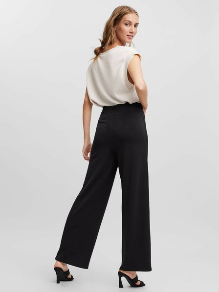 Vero Moda Čierne široké nohavice VERO MODA Silky