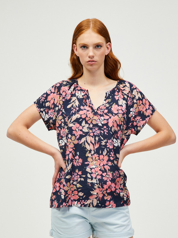 Vero Moda Ružovo-modrá kvetinová blúzka VERO MODA Gigi