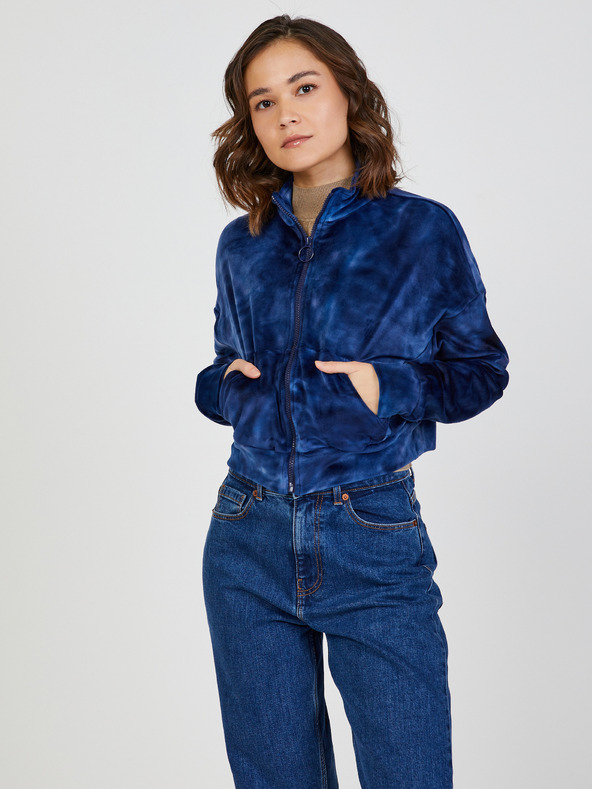 TALLY WEiJL Tmavomodrá dámska mikina na zips TALLY WEiJL