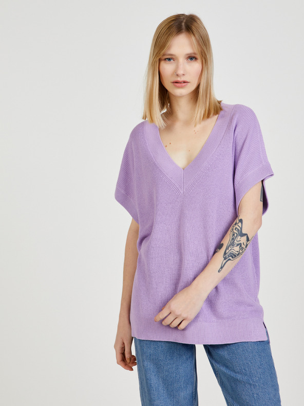 Vero Moda Svetlofialový sveter vesta VERO MODA New Lexsun
