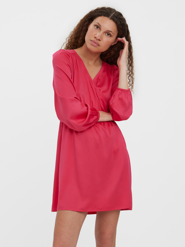 Vero Moda Tmavoružové krátke šaty VERO MODA Kleo