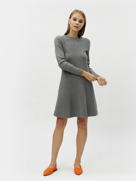 Vero Moda VERO MODA Nancy sivé pruhované svetrové šaty s dlhým rukávom