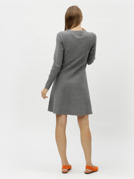 Vero Moda VERO MODA Nancy sivé pruhované svetrové šaty s dlhým rukávom