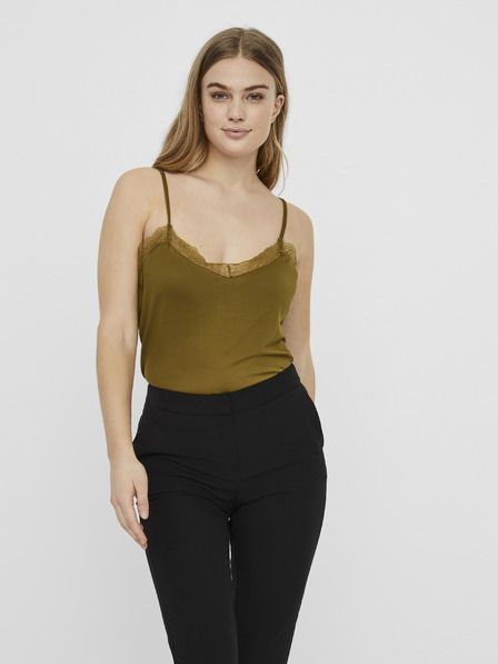 Vero Moda Khaki top s čipkou VERO MODA Sofia