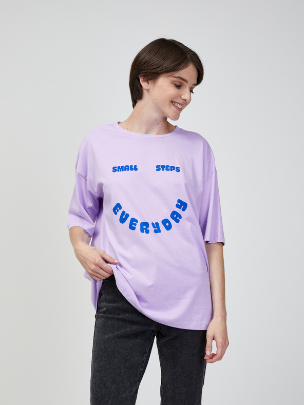 Vero Moda Svetlofialové tričko nadrozmernej veľkosti VERO MODA Skye Cody