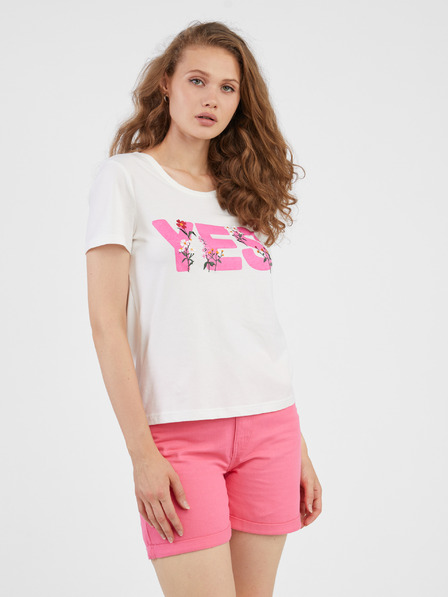 Vero Moda Biele dámske tričko VERO MODA Uda