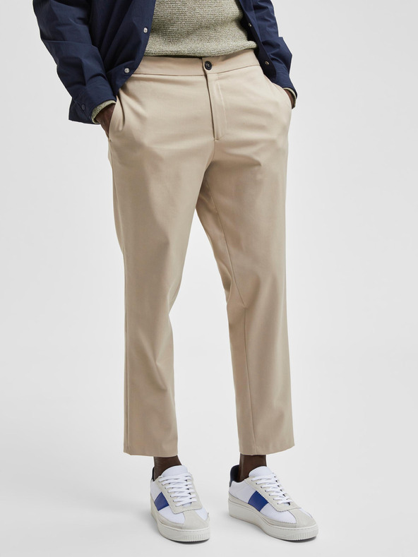 SELECTED Béžové chino nohavice Selected Homme