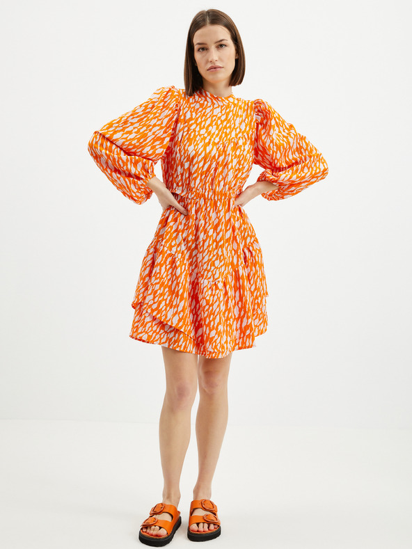 Vero Moda Oranžové vzorované šaty VERO MODA Daisy