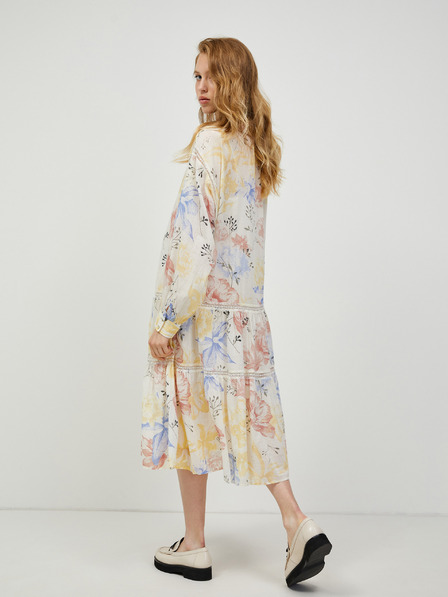 Vero Moda Krémové kvetinové midi šaty VERO MODA Sally