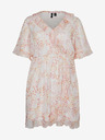 Vero Moda Curve Oranžovo-biele dámske vzorované šaty VERO MODA CURVE Dora