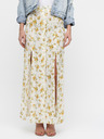 Miss Selfridge Krémová kvetinová maxi sukňa s rozparky Miss Selfridge