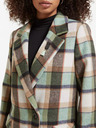 Scotch & Soda Zelený dámsky károvaný zimný kabát so zmesou vlny Scotch & Soda