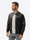 Ombre Clothing Tmavohnedá pánska kožená bunda Ombre Clothing