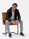 Ombre Clothing Čierna pánska bunda Ombre Oblečenie
