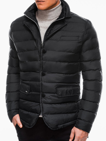 Ombre Clothing Pánska zimná bunda C445 - čierna