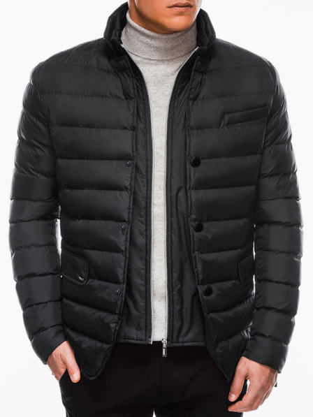 Ombre Clothing Pánska zimná bunda C445 - čierna