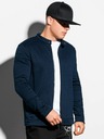 Ombre Clothing Pánska mikina na zips bez kapucne B1071 - tmavomodrá