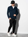 Ombre Clothing Pánska mikina na zips bez kapucne B1071 - tmavomodrá