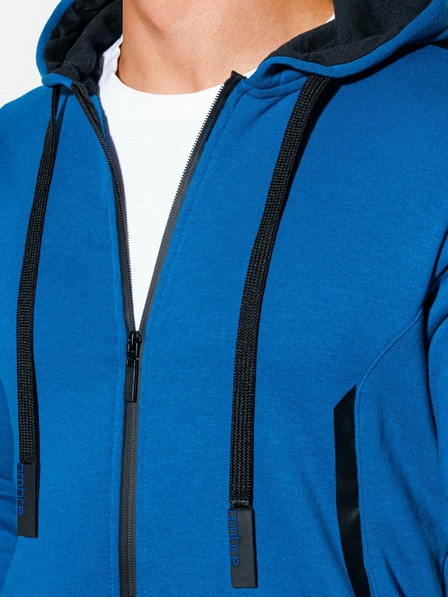 Ombre Clothing Modrá pánska mikina na zips Ombre Clothing B1076