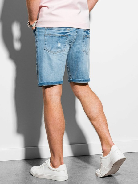 Ombre Clothing Modré pánske džínsové šortky Ombre Clothing W311