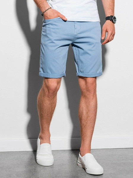 Ombre Clothing Svetlomodré pánske voľnočasové šortky Ombre Clothing W303