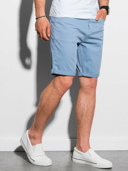 Ombre Clothing Svetlomodré pánske voľnočasové šortky Ombre Clothing W303