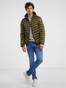 Ombre Clothing Khaki pánska prešívaná ľahká bunda Ombre Oblečenie
