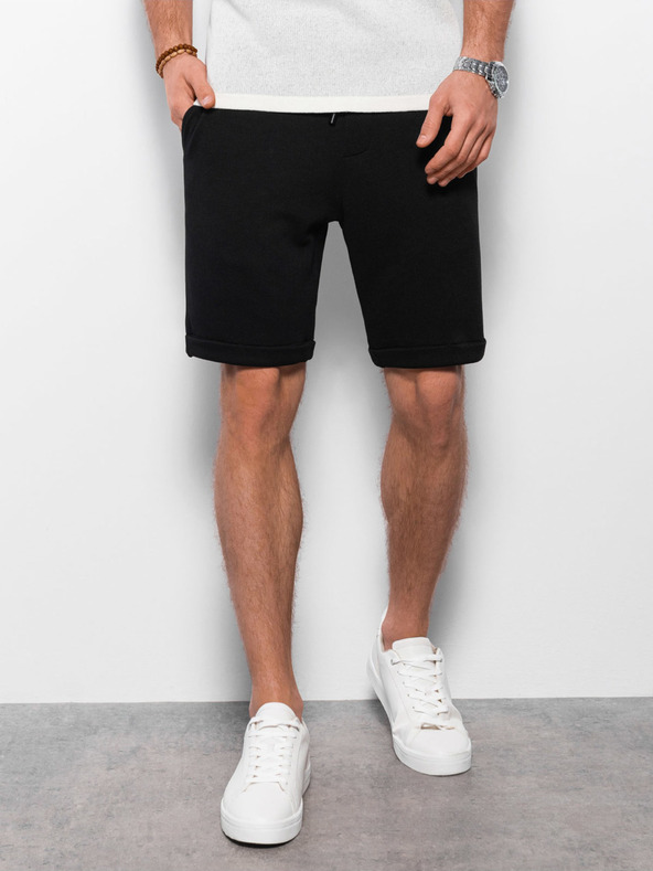 Ombre Clothing Čierne pánske šortky Ombre Oblečenie