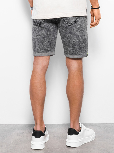 Ombre Clothing Tmavosivé pánske džínsové šortky Ombre Clothing