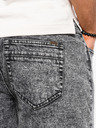 Ombre Clothing Tmavosivé pánske džínsové šortky Ombre Clothing