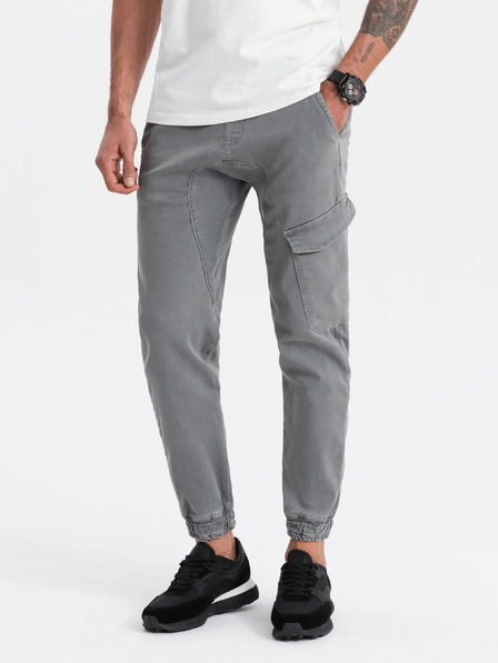 Ombre Clothing Šedé pánske cargo nohavice Ombre Oblečenie