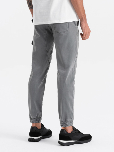 Ombre Clothing Šedé pánske cargo nohavice Ombre Oblečenie
