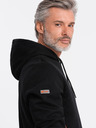 Ombre Clothing Čierna pánska mikina s kapucňou Ombre Oblečenie