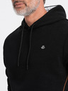 Ombre Clothing Čierna pánska mikina s kapucňou Ombre Oblečenie