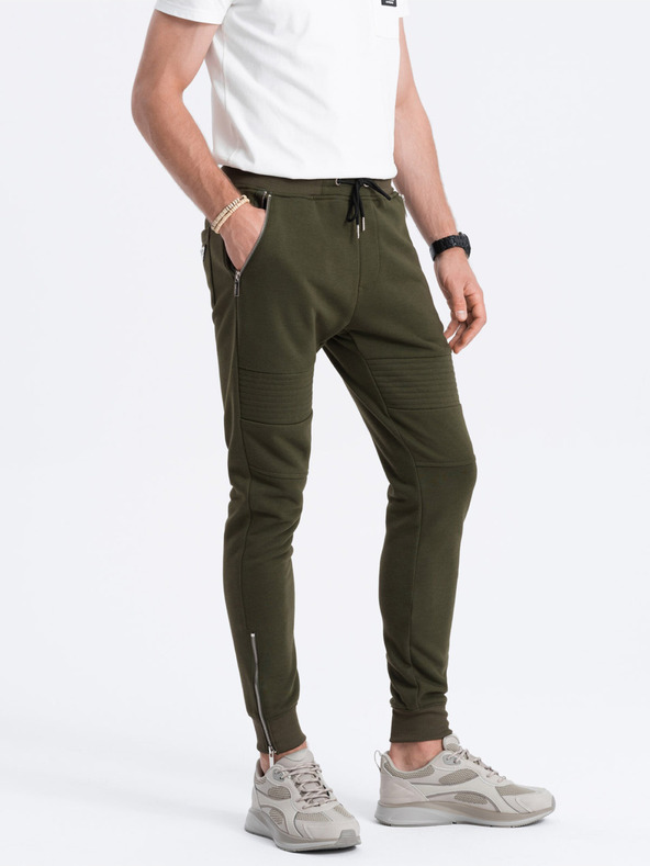Ombre Clothing Khaki pánske tepláky Ombre Oblečenie