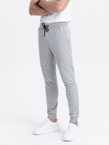 Ombre Clothing Svetlošedé pánske tepláky Ombre Clothing