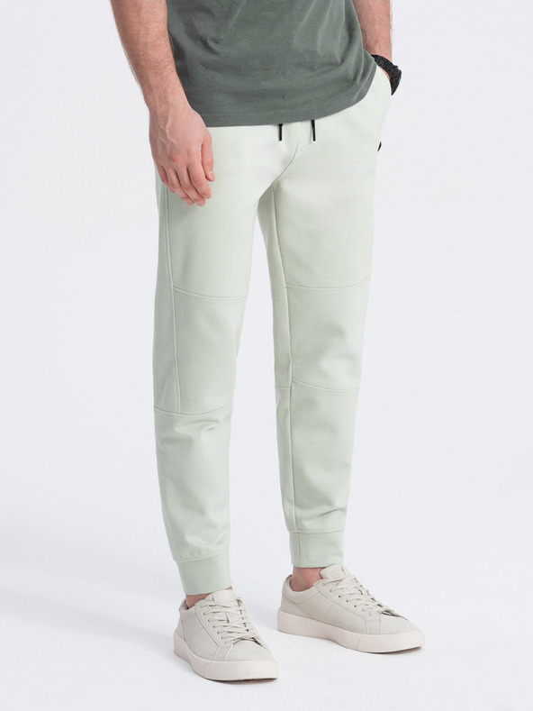 Ombre Clothing Svetlozelená pánska základná tepláková súprava Ombre Clothing