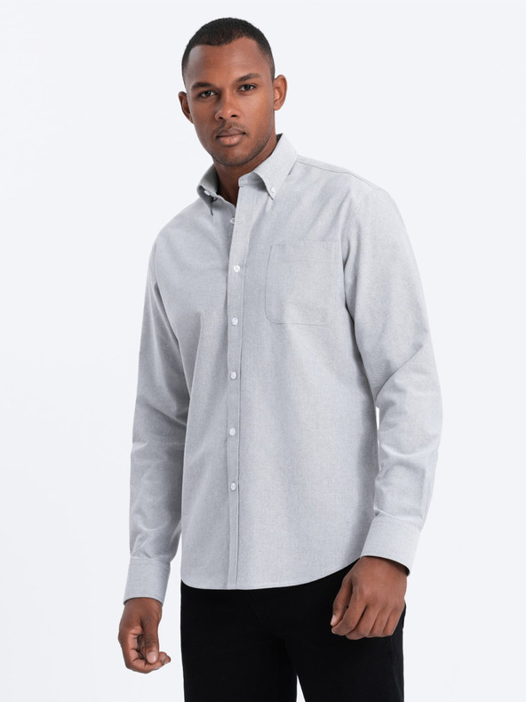 Ombre Clothing Svetlošedé pánske tričko Ombre Oblečenie