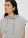 Vero Moda Svetlosivá pruhovaná mikina s krátkym rukávom a kapucňou VERO MODA Renew