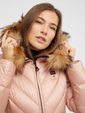 Blauer Blauer Alicia svetloružová dámska páperová bunda s kožušinou