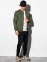 Ombre Clothing Tmavozelená pánska mikina na zips bez kapucne Ombre Clothing B1077