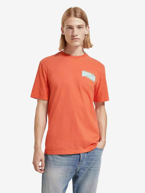 Scotch & Soda Oranžové pánske tričko Scotch & Soda
