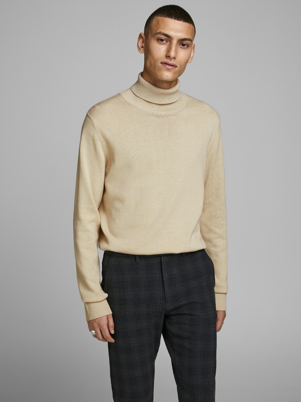 Jack & Jones Béžový pánsky rolák Jack & Jones Emil