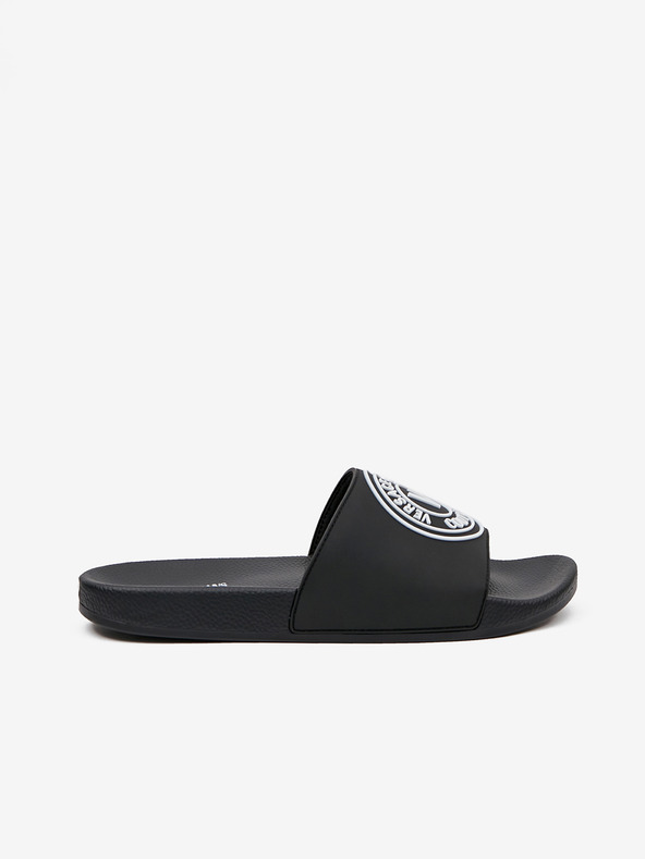 Versace Jeans Couture Čierne pánske šľapky Versace Jeans Couture Fondo Slide