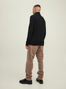Jack & Jones Čierny pánsky rebrovaný sveter na zips Jack & Jones Perfect