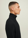 Jack & Jones Čierny pánsky rebrovaný sveter na zips Jack & Jones Perfect